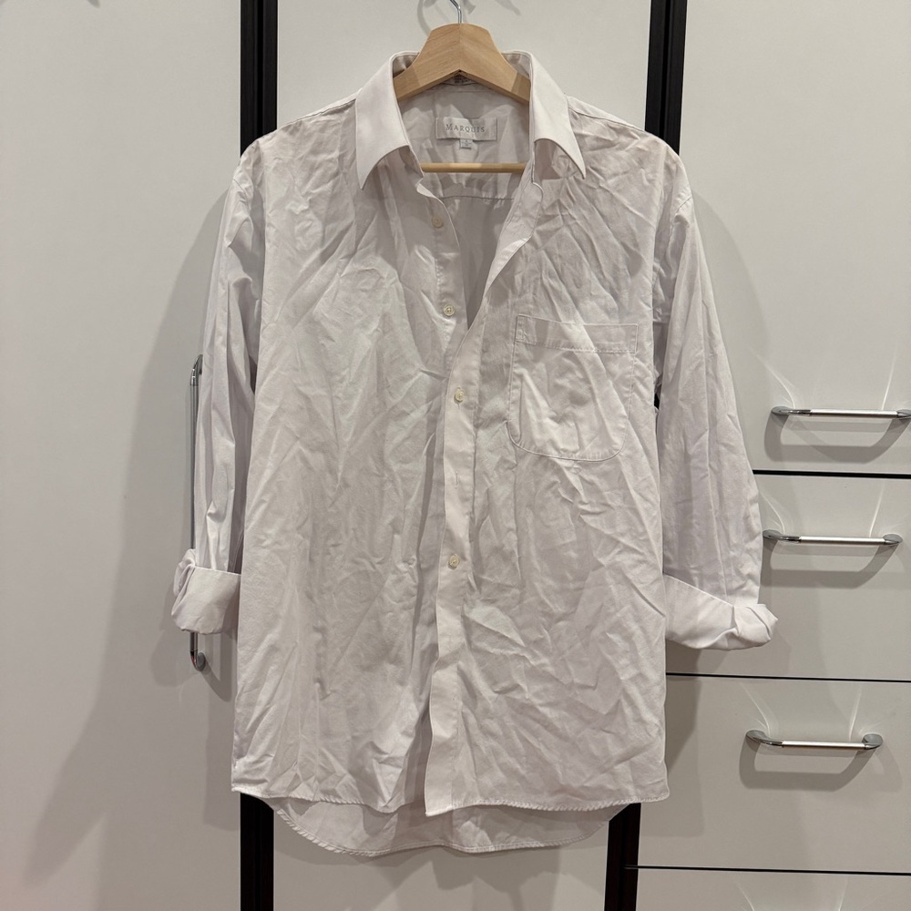 Marquise Crisp White Casual Button Down Shirt